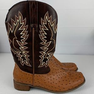 Western brown cowboy boots